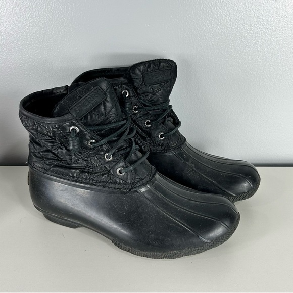 SPERRY black lace up duck boot - Picture 1 of 8